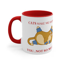Load image into Gallery viewer, Cats Make Me Happy...You...Not So Much! {Red}  Funny Coffee Mug, 11oz | Funny Gift | Funny Coffee Mug | Funny Cat Mug