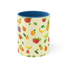 Load image into Gallery viewer, 1960's Retro Fruit Coffee Cup   11oz Ceramic Mug with Color interior - Wallpapered with Fruits!