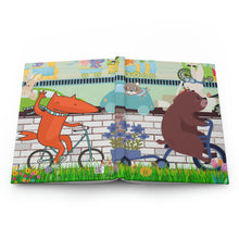 Load image into Gallery viewer, "Bicycle Bear" - 150 pages (75 sheets)  hard backed lined journal