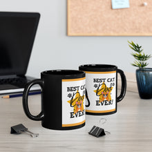 Load image into Gallery viewer, Best Cat Dad Ever (Cat) - 11oz Ceramic Black Mug | Cat Dad Coffee Mug | Father's Day Mug |