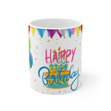 Load image into Gallery viewer, Happy Birthday Festive  - Ceramic Mug 11oz | Fun Coffee Mug | Happy Birthday Coffee Mug | Best Birthday Gift