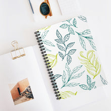 Load image into Gallery viewer, Leaf Print Spiral Notebook/Journal -College Ruled Line Journal - 6" x 9" | Mother's Day Gift | Grocery List Notebook