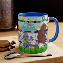 Load image into Gallery viewer, "Daily Commute"  - 11oz {Navy Blue/Red/Pink/Green}  | Forest Animals | Fox | Bear| Rabbit on Bicycles