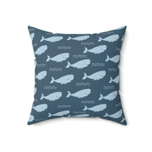Load image into Gallery viewer, Whimsical Whales - Spun Polyester Square Pillow
