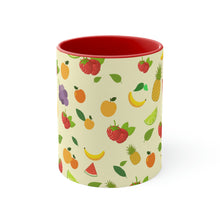 Load image into Gallery viewer, 1960's Retro Fruit Coffee Cup   11oz Ceramic Mug with Color interior - Wallpapered with Fruits!