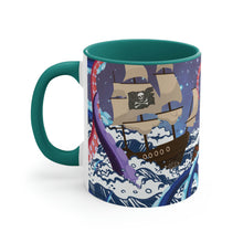 Load image into Gallery viewer, Not So Jolly Roger Sea Creature Coffee Mug, 11oz {Navy Blue/Red/Pink/Green} | Ocean Life | Sea Creature Coffee Mug | Kraken Coffee Mug