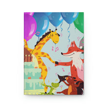Load image into Gallery viewer, "Boogie Woogie Birthday Celebration" - 150 pages (75 sheets)  hard backed lined journal | Fun Animal Journal | Creative Writing Journal