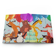 Load image into Gallery viewer, "Boogie Woogie Birthday Celebration" - 150 pages (75 sheets)  hard backed lined journal | Fun Animal Journal | Creative Writing Journal