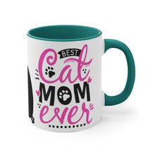 Load image into Gallery viewer, Best Cat Mom Ever {Hot Pink and Black} Fun Coffee Mug, 11oz | Funny Gift | Funny Coffee Mug |Cat Mug | Funny Cat Mug