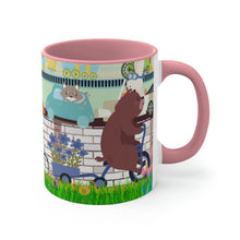 Load image into Gallery viewer, "Daily Commute"  - 11oz {Navy Blue/Red/Pink/Green}  | Forest Animals | Fox | Bear| Rabbit on Bicycles