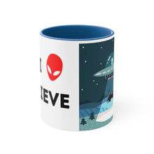 Load image into Gallery viewer, I Believe -Cow Alien Abduction -{Red/Navy/Black} Funny Coffee Mug, 11oz | Funny Gift | Funny Coffee Mug | Funny Alien Mug