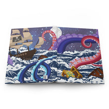 Load image into Gallery viewer, Not So Jolly Roger - Sea Creature & Pirates - 150 pages (75 sheets) hard back lined notebook/journal |