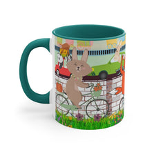 Load image into Gallery viewer, Daily Commute - 11oz {Navy Blue/Red/Pink/Green}  | Forest Animals | Fox | Bear| Rabbit on Bicycles