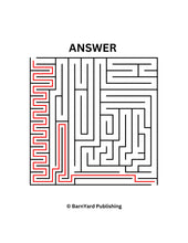 Load image into Gallery viewer, Printable Raccoon Maze ('Easy') - 1 page in color, 1 page B&W, 1 Answer Key - 8.5" x 11" - Fun Printable Maze For Kids