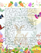 Load image into Gallery viewer, 6 Printable EASTER Puzzles for Kids Teachers and Adults 6 Mazes and 6 Solutions