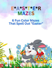 Load image into Gallery viewer, 6 Printable EASTER Puzzles for Kids Teachers and Adults 6 Mazes and 6 Solutions