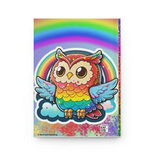 Load image into Gallery viewer, Rainbow Owls - 150 page (75 sheets) Lined Hardback Journal | Cute Rainbow Owl, Kawaii Style