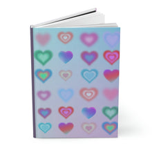 Load image into Gallery viewer, Rainbow Hearts - 150 page (75 sheets) Lined Hardback Journal | Rainbow Hearts Journal