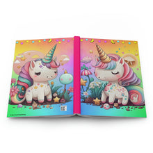 Load image into Gallery viewer, Kawaii Rainbow Unicorns - 150 page (75 sheets) Lined Hardback Journal