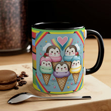 Load image into Gallery viewer, Kawaii Penguins and Ice Cream Coffee Mug, 11oz | Funny Gift | Cute Coffee Mug | Cute Kawaii Coffee/Tea Mug