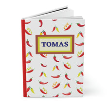 Load image into Gallery viewer, Personalized Chili Pepper Lined Journal - 150 page (75 sheets) Lined Hardback Journal