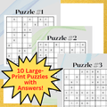 FREE!  10 Large Print Sudoku Puzzle for Teens, Adults, Seniors (20 pages)