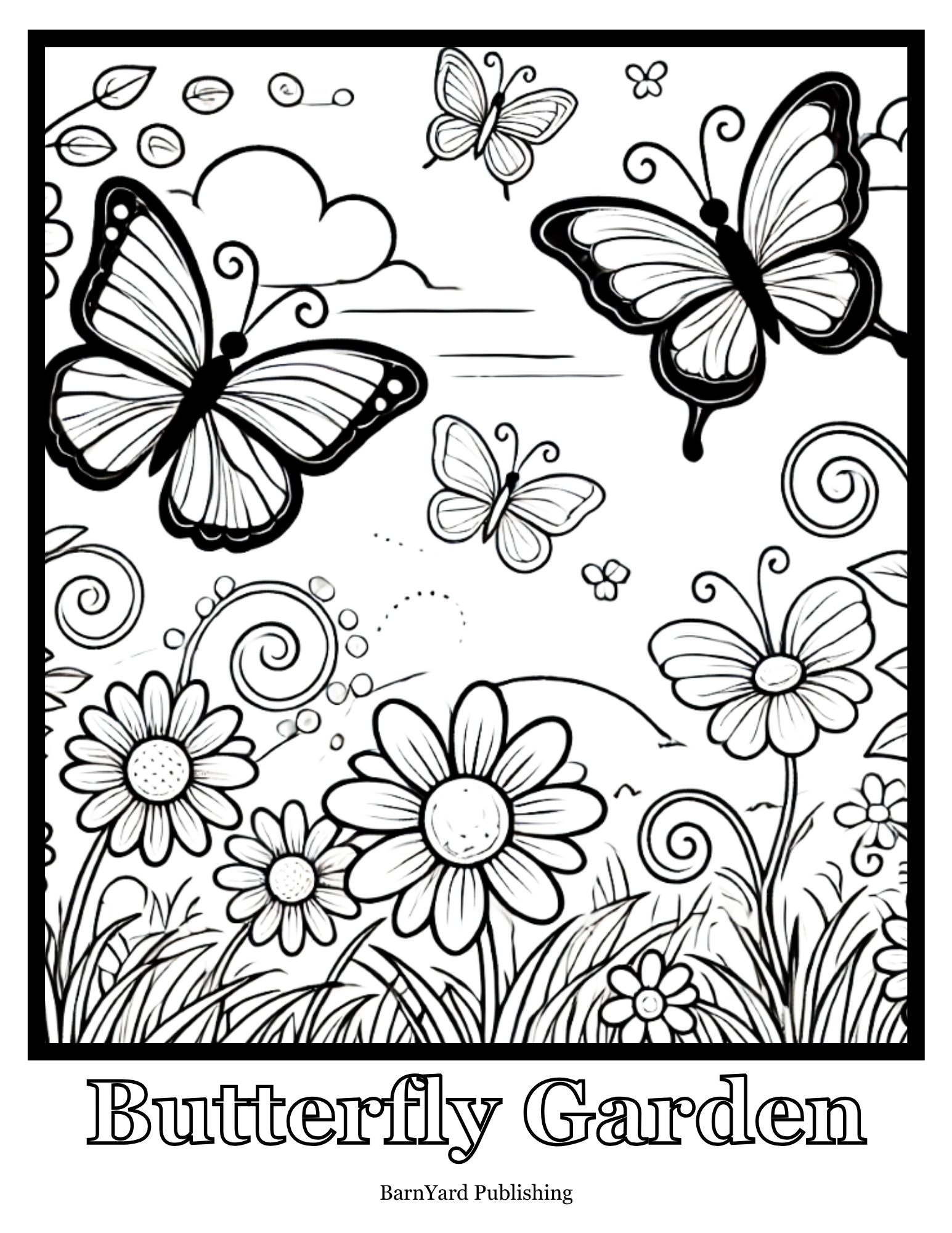 *FREE* Butterfly Garden Coloring Page – BarnYard Publishing