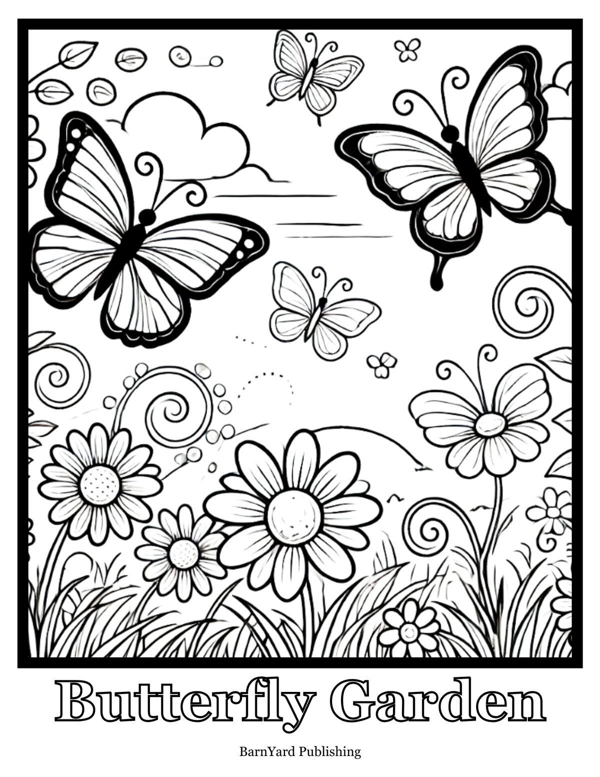 *FREE* Butterfly Garden Coloring Page