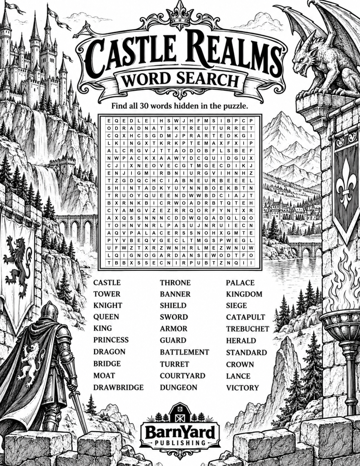 FREE Castle Realms Word Search Printable – Medieval Fantasy Puzzle