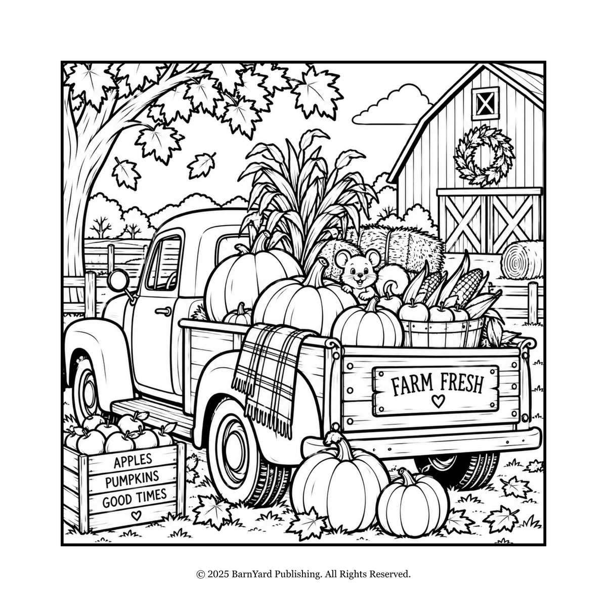 FREE!  1 Fall Harvest Coloring Page
