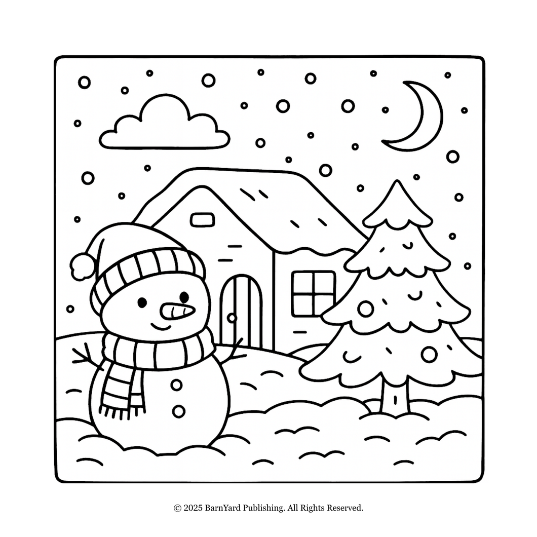 *FREE* - Snowy Winter Free Coloring Page for Kids and Adults!