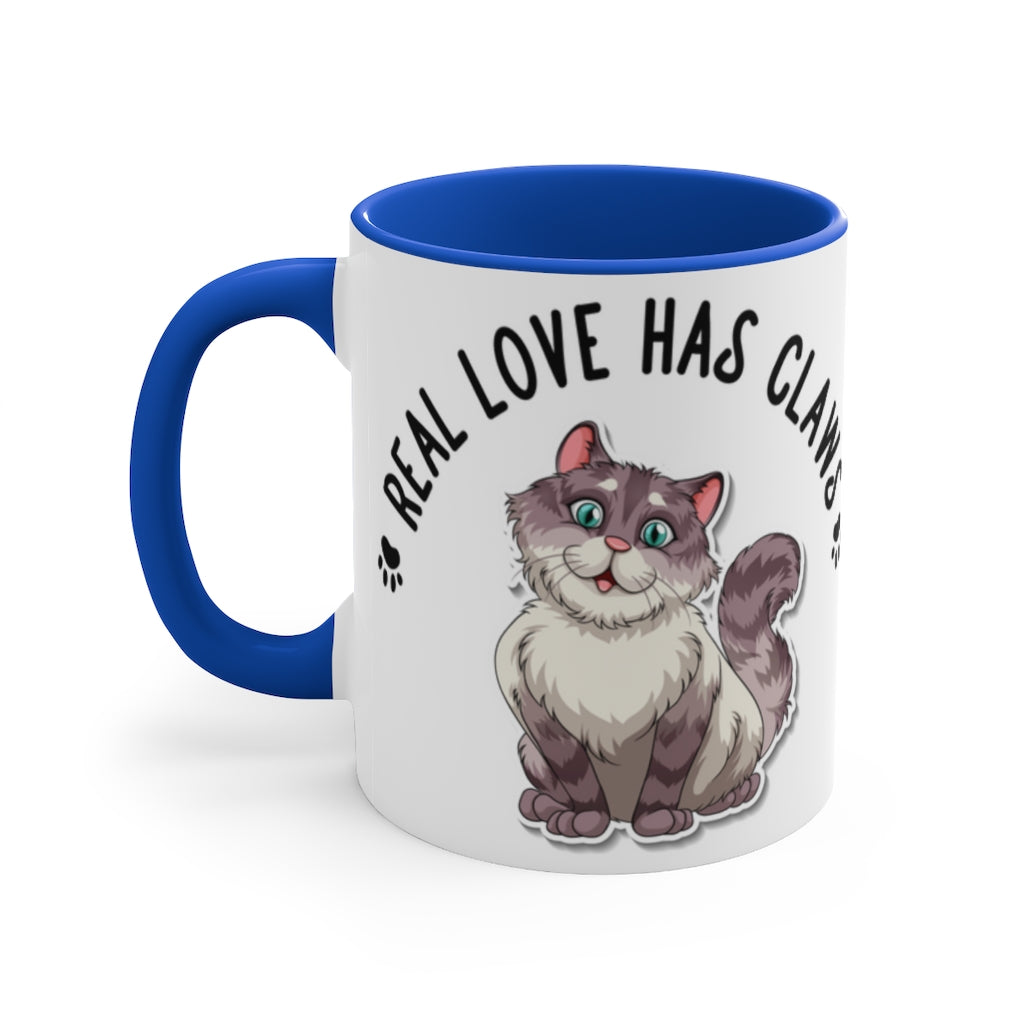 Real Love Has Claws  {Red/Green/Blue} Funny Coffee Mug, 11oz | Funny Gift | Funny Coffee Mug |Cat Mug | Funny Cat Mug