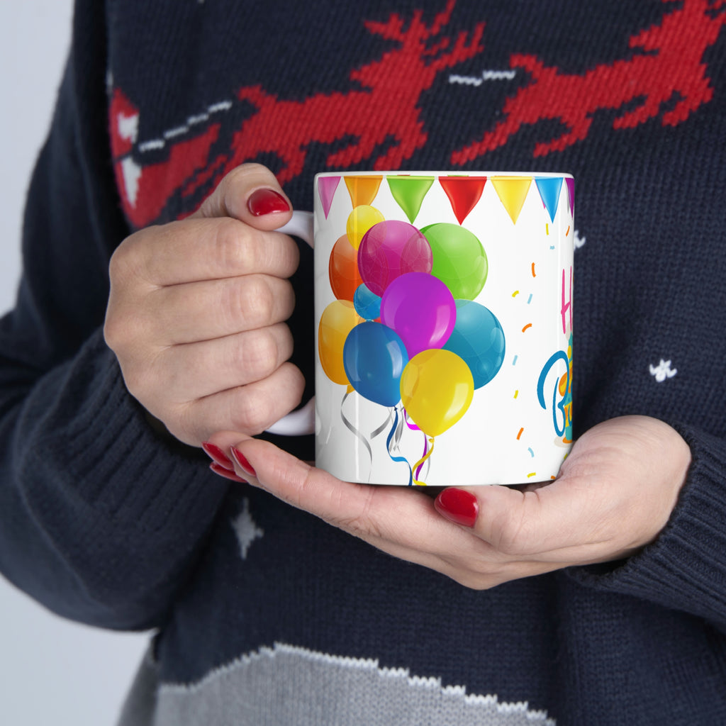 Happy Birthday Festive  - Ceramic Mug 11oz | Fun Coffee Mug | Happy Birthday Coffee Mug | Best Birthday Gift