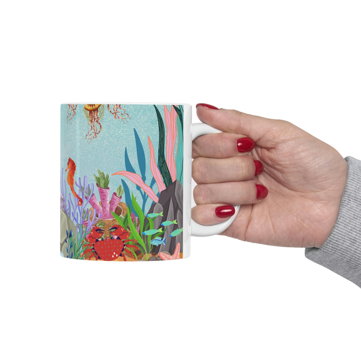 Sea Floor Seascape (White) -  Ceramic Mug 11oz |