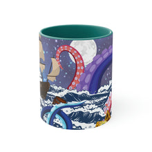Load image into Gallery viewer, Not So Jolly Roger Sea Creature Coffee Mug, 11oz {Navy Blue/Red/Pink/Green}  | Ocean Life | Sea Creature Coffee Mug | Kraken Coffee Mug
