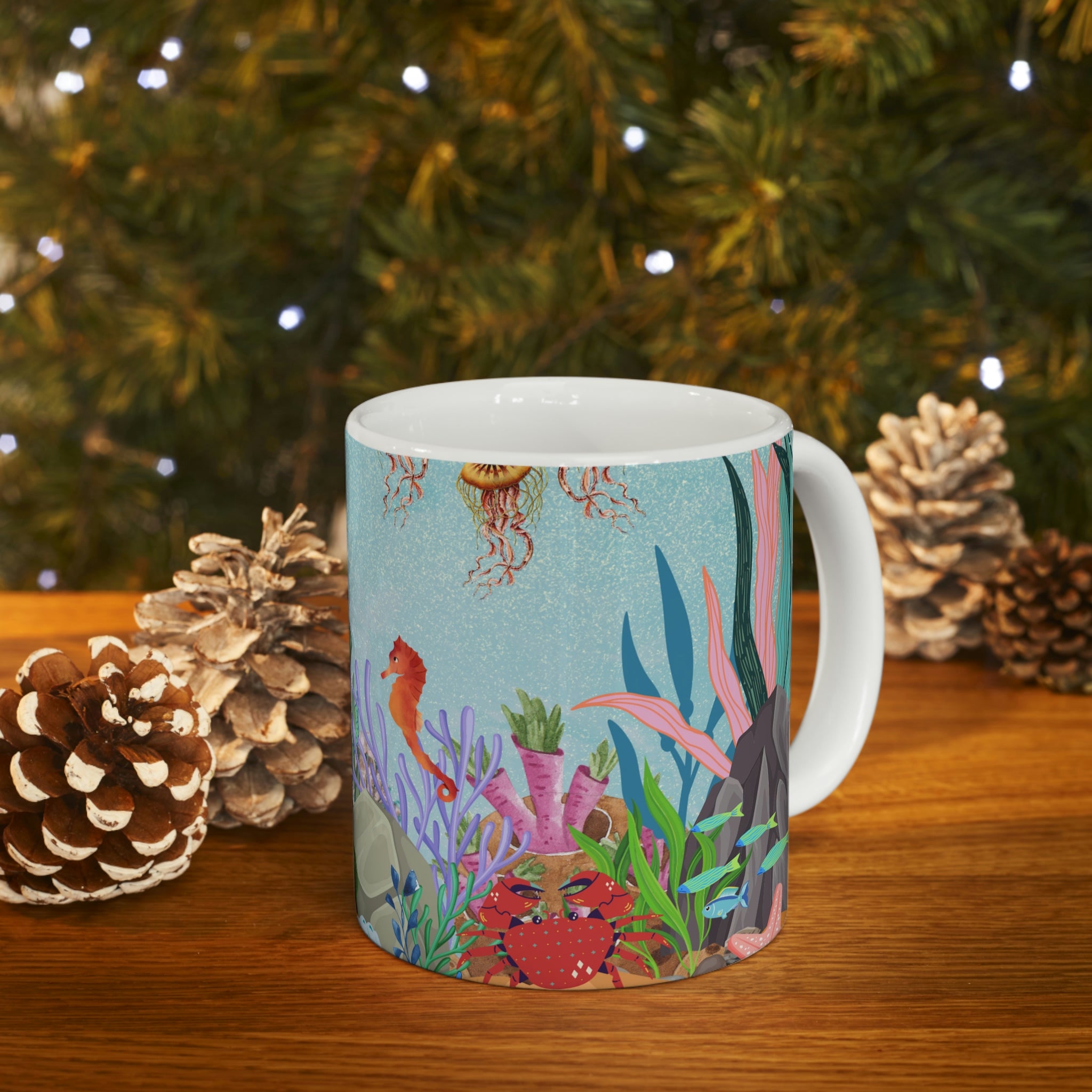 Sea Floor Seascape (White) -  Ceramic Mug 11oz |
