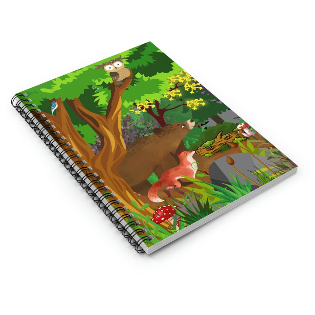 Forest Friends - Bear and Fox -Journal 118 paged- (Ruled/Lined)  | Journal for Kids | Journal for Teens | Lined Journals