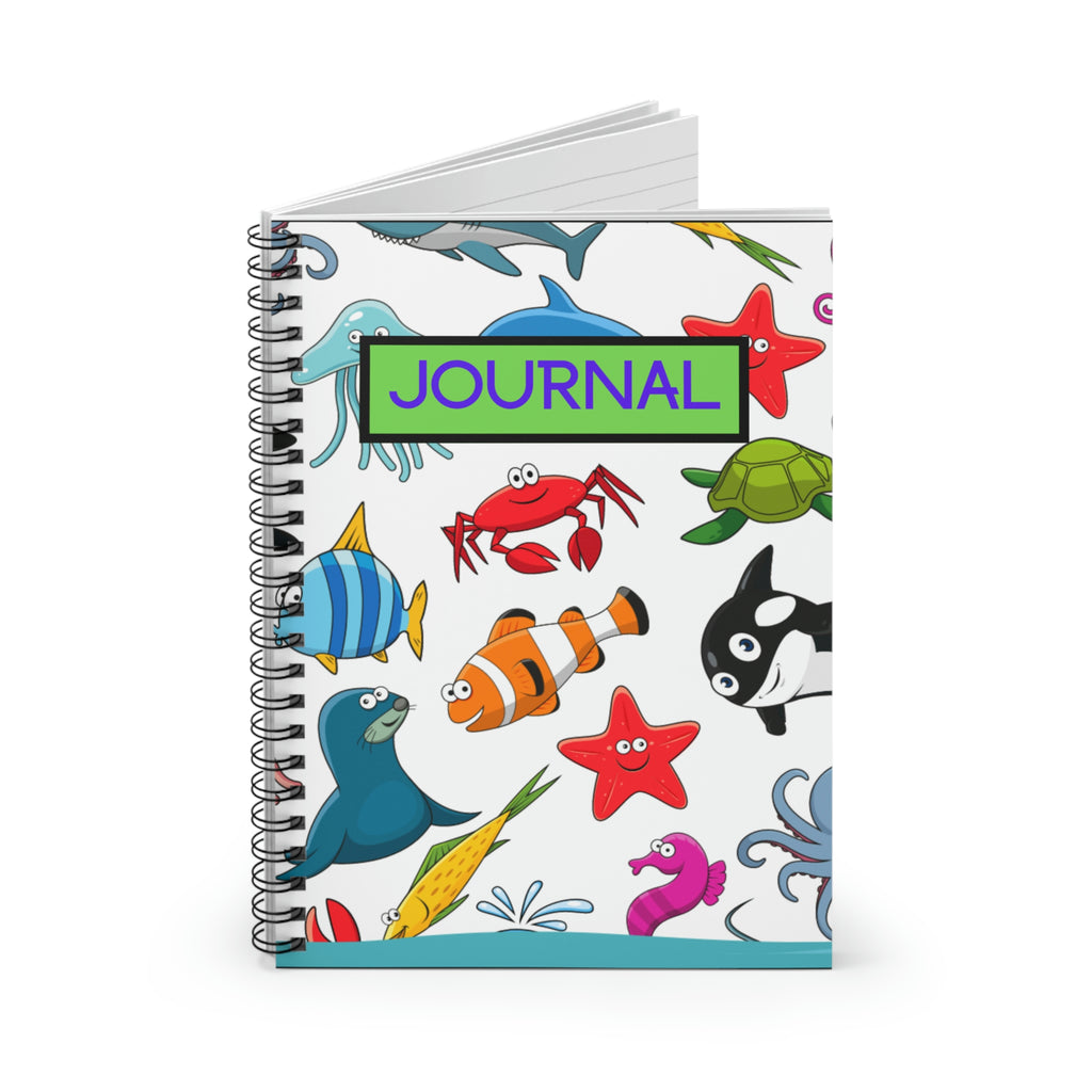 Sea Creatures Spiral Notebook - Ruled Line  - 118 pages | Fun Journal | Country Journal