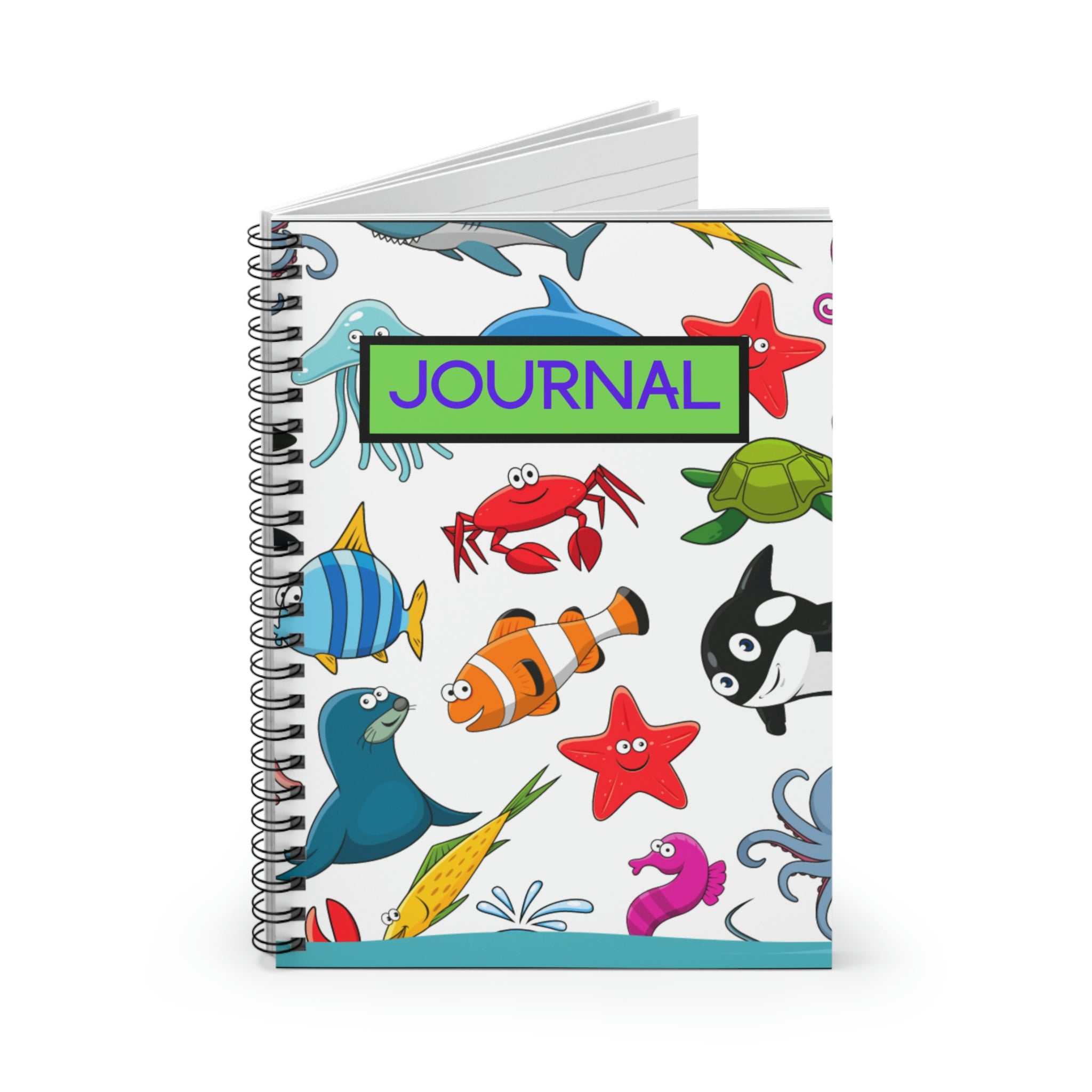 Sea Creatures Spiral Notebook - Ruled Line  - 118 pages | Fun Journal | Country Journal