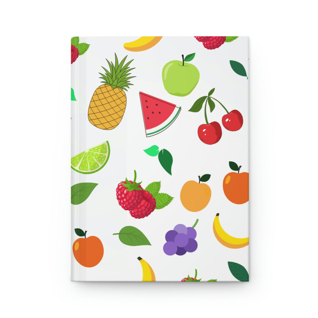 "Retro Fruit" Pattern Hard Backed Lined Journal -150 pages (75 sheets)