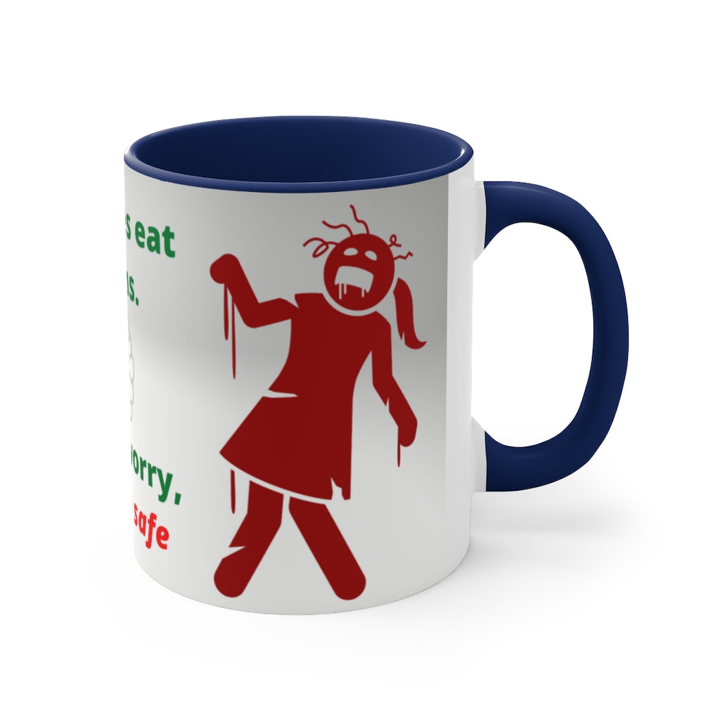 Zombies Eat Brains. Don't Worry, You're Safe - {Navy, Blue or Black}  Funny Coffee Mug, 11oz | Funny Gift | Funny Coffee Mug | Funny Zombie