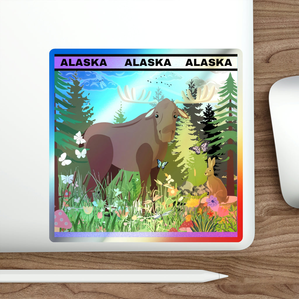 ALASKA Moose - Holographic Die-cut Stickers