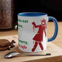 Load image into Gallery viewer, Zombies Eat Brains. Don&#39;t Worry, You&#39;re Safe - {Navy, Blue or Black}  Funny Coffee Mug, 11oz | Funny Gift | Funny Coffee Mug | Funny Zombie
