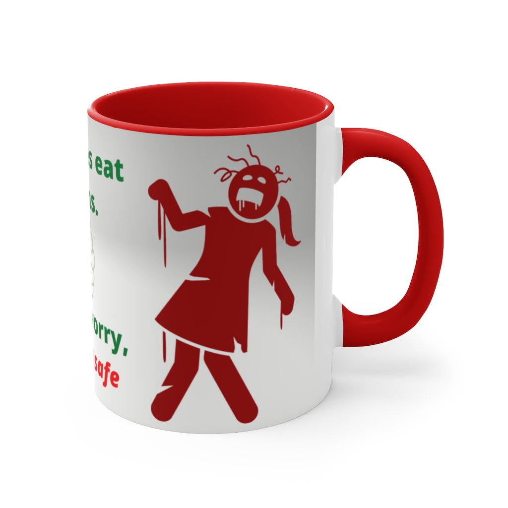 Zombies Eat Brains. Don't Worry, You're Safe - {Navy, Blue or Black}  Funny Coffee Mug, 11oz | Funny Gift | Funny Coffee Mug | Funny Zombie