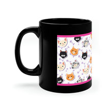 Load image into Gallery viewer, My Valentine Has Paws  (Cat) - 11oz Ceramic Black Mug | Cute Cat Coffee Mug | Valentines Day Cat Gift
