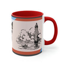 Load image into Gallery viewer, Sailing Antiquity 11oz {Navy Blue/Red}  |  Coffee Mug | Best Sea Farer Gift | Seascape
