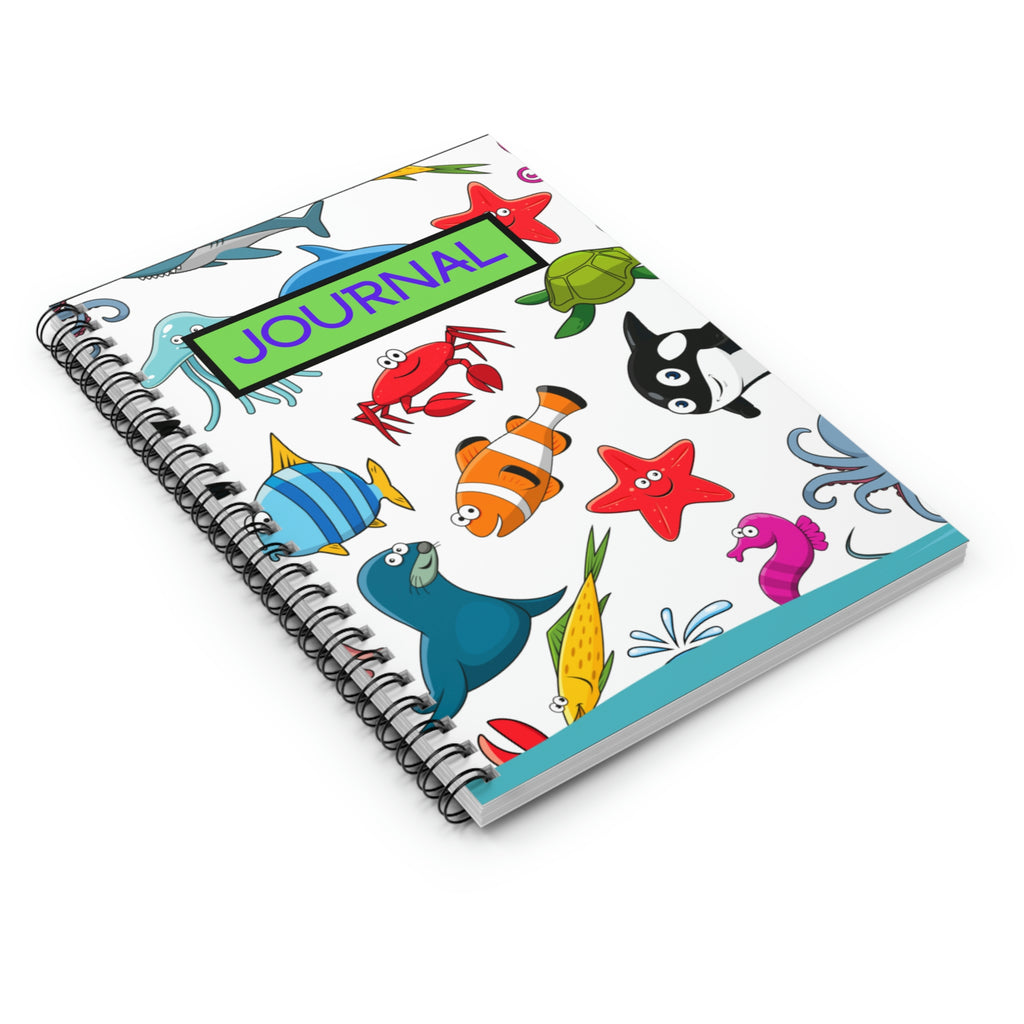 Sea Creatures Spiral Notebook - Ruled Line  - 118 pages | Fun Journal | Country Journal