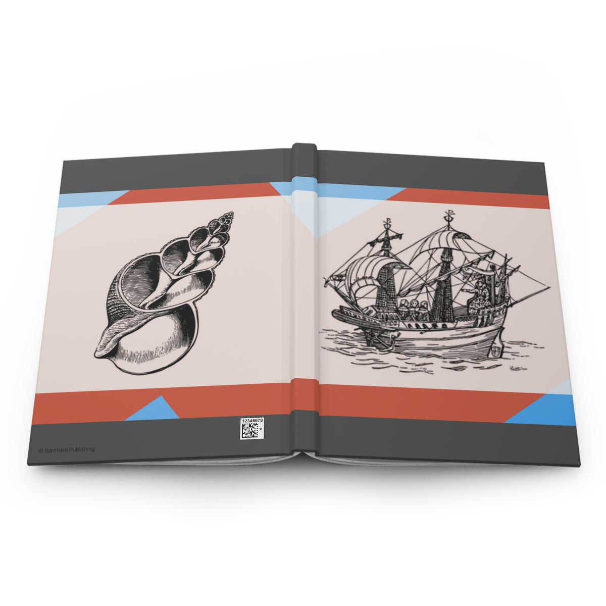 "Sailing Antiquity" - 150 page (75 sheets) lined notebook/journal | Best Father's Day Present | Seascapes