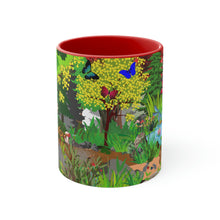 Load image into Gallery viewer, Forest Friends - Bear and Fox Coffee Mug, 11oz {Navy Blue/Red/Pink/Green}  | Forest Animals | Wildlife Coffee Mug
