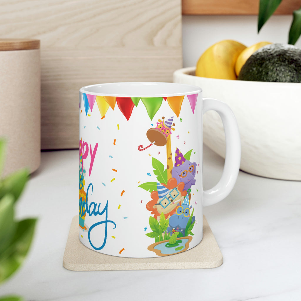 Happy Birthday Festive  - Ceramic Mug 11oz | Fun Coffee Mug | Happy Birthday Coffee Mug | Best Birthday Gift